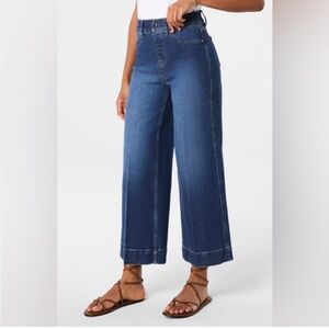 Spanx High-Waist Cropped Wide Leg Shaping Jeans with Tummy Control Size Small